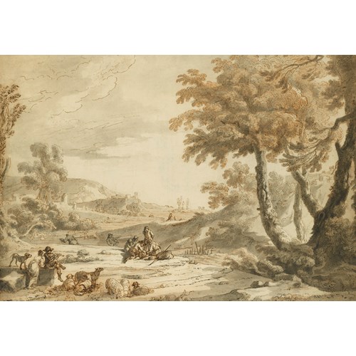 Landscape Animated with Musicians, Shepherds and Fishermen